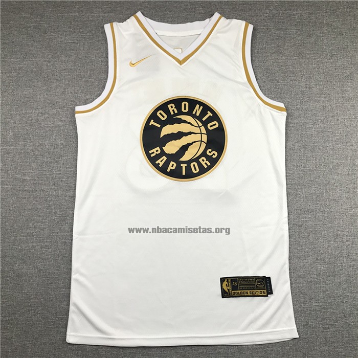 Camiseta Golden Edition Toronto Raptors Fred Vanvleet NO 23 Blanco